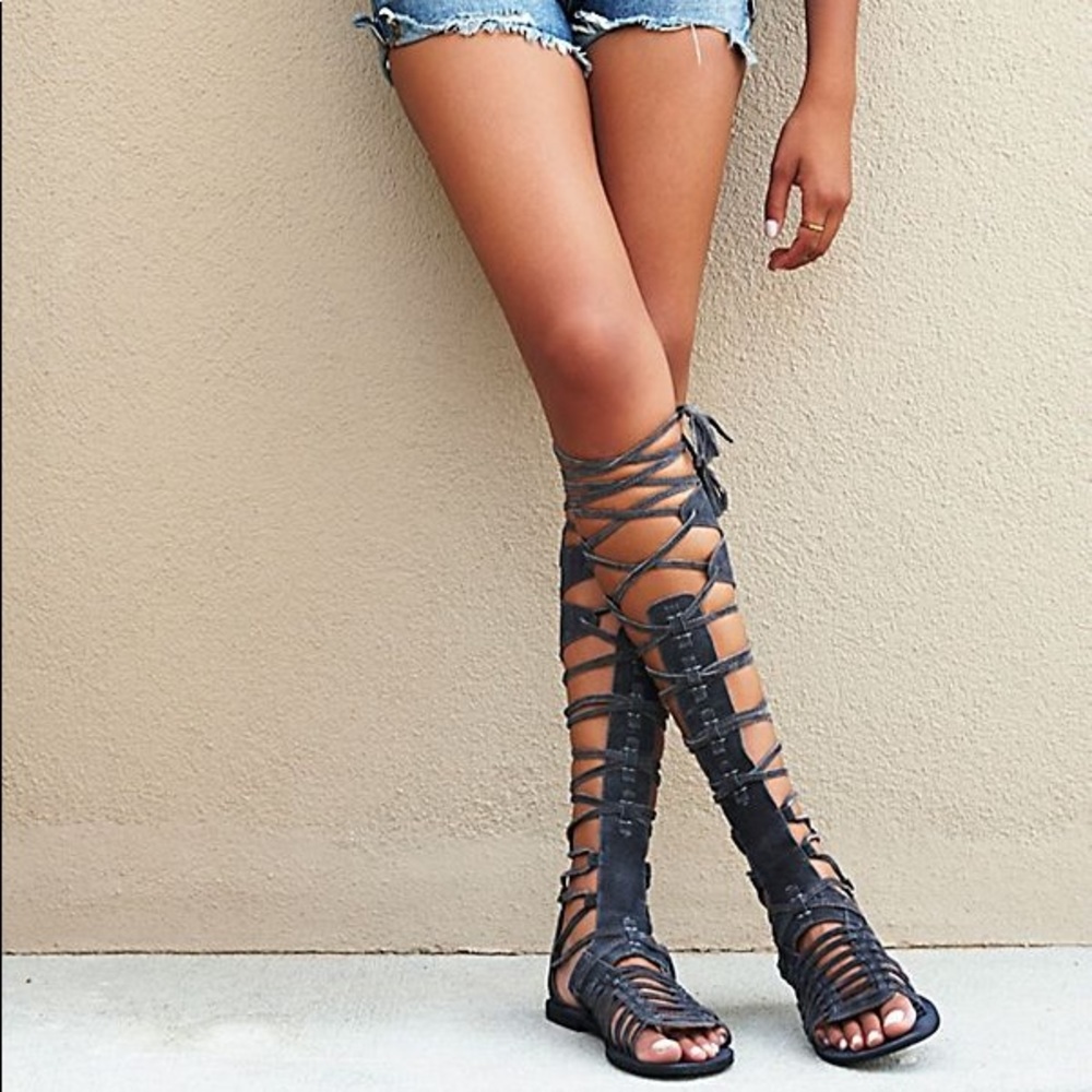 Free People Sun Seeker tall gladiators sz 6